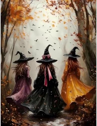 Halloween Stamped Cross Stitch Kits for Beginners Adults -Witchd Counted Cross Stitch Kits,Needlepoint Cross-Stitch Patterns Dimensions Needlecrafts Embroidery Kits Arts and Crafts 11.8x15.7inch by Unknown