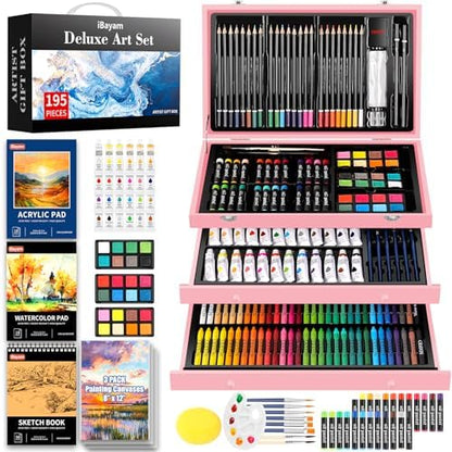 iBayam Pink Art Supplies, Color Drawing Sets, Teen Girl Gifts Trendy Stuff by iBayamDirect