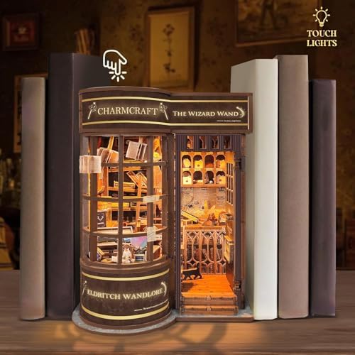 DIY Magic Book Nook Kit - 3D Wooden Puzzles for Adults and Teens,Bookshelf Decor DIY Miniature Dollhouse Kit with Led Light,Gifts for Family Friends -Magic Wand Store - Image 3