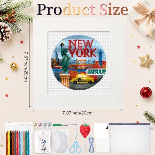 Rivvlive 26 Pcs New York 18 Mesh Needlepoint Canvas Kit Beginner - Image 2