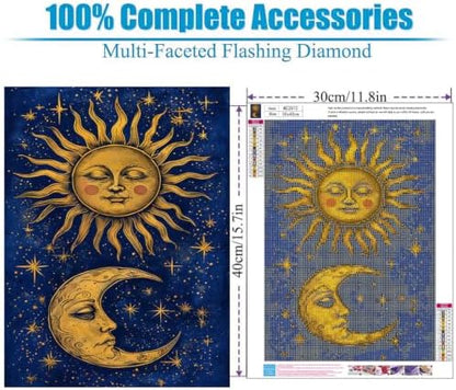 Lophomie Diamond Art Kits for Adults, 5D Sun and Moon Diamond Painting Kits - Image 5