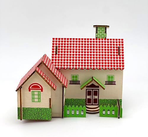 Log Cabin 3D Wooden House Puzzle,DIY Mini Building Model Kit，014 - Image 5