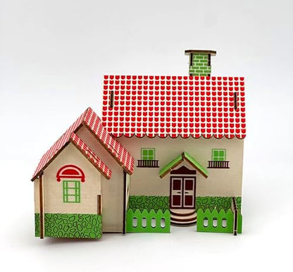 Log Cabin 3D Wooden House Puzzle,DIY Mini Building Model Kit，014 - Image 5