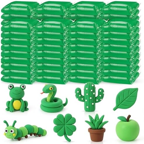VioraWhite 72 Pcs 38oz Air Dry Clay Bulk Modeling Clay,Emerald Green by VioraWhite