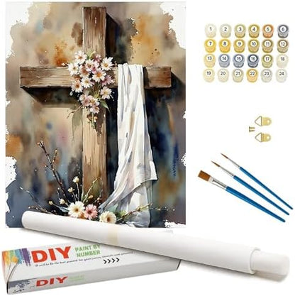 Autumn Landscape Paint by Numbers Kit for Adults - DIY Fall Picnic by The River Painting on Rolled Canvas 16x20 Inches, Acrylic Paint Set, Suitable for Beginners, Art for Home Decoration or Gifts by Unknown