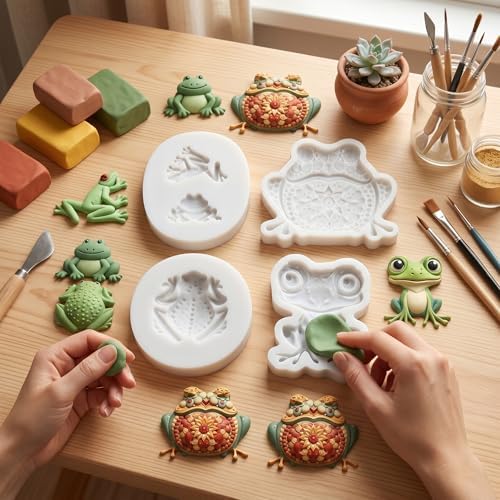 Frog Silicone Molds Frog Toad Polymer Clay Mold Set of 4 - Image 5