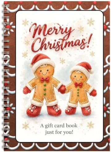 RHUTQP DIY Spiral Bound Christmas Gift Card Book, 5x7 Holiday Gift Booklet by Unknown