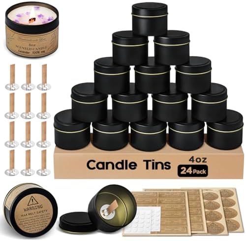 4oz Candle Tins with Lids, Candle Making Kit for Small Business by CollectHall