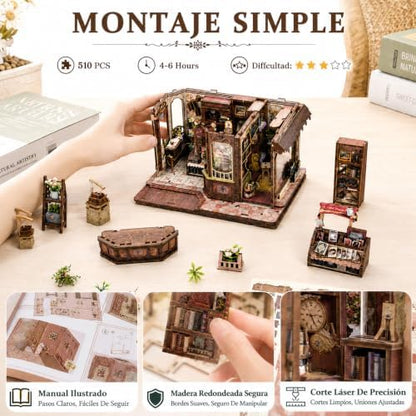 CRIOLPO Book Nook Kits Miniature House Kit for Adults with LED Lights - Image 4