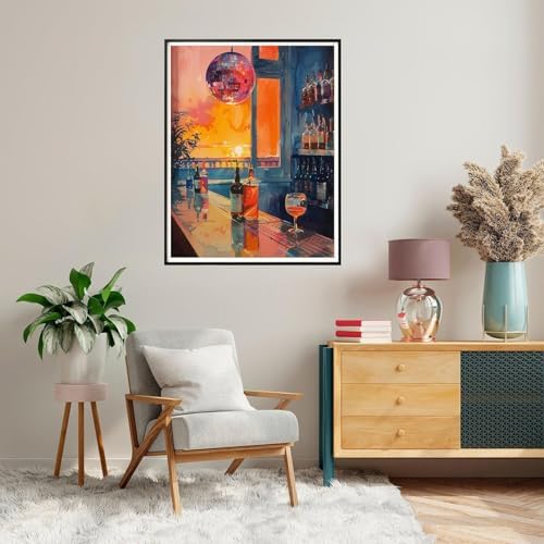 Paint by Numbers Kit for Adults,Vintage Cocktail Adult Paint by Number Kits on Canvas Without Frame,DIY Acrylic Paint Kit Arts and Crafts for Adults,Easy Paint for Canvas Painting for Decor 16x20inch - Image 3
