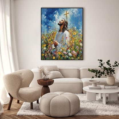 Paint by Numbers Kit for Adults, Jesus Praying Number Painting, 16x20 Inch - Image 2