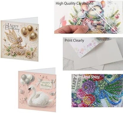 6 Pack DIY Diamond Painting Blank Cards Blank Birthday Greeting Cards Formal All Occasion Birthday Note Cards Friendship/Anniversary Cards BFF Thanks Cards Bird Ballet Swan - Image 4