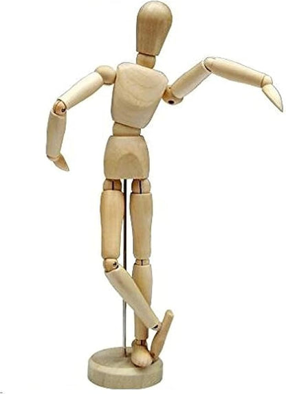 HSOMiD 12'' Artists Wooden Manikin Jointed Mannequin Perfect for Home Decoration / Drawing The Human Figure (A)