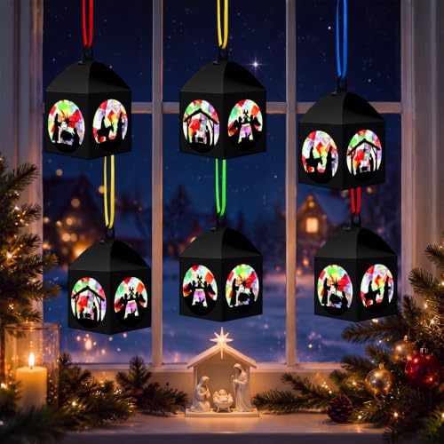 Maitys 32 Sets Christmas Nativity Paper Lantern Suncatcher Craft Kits - Image 5