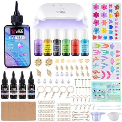 LET'S RESIN UV Resin Kit with Light, Resin Jewelry Making Kit for Beginners by LETSRESIN