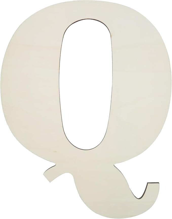 12 Inch Unfinished Wooden Numbers, 1/8 Inch Thick Large Blank Wooden Alphabet Handmade Painting Sign Boards for DIY Birthday Wedding Graduate Party Decor Props - Q