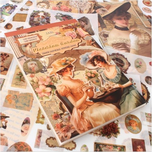 Victorian Ephemera Book, 50 Sheets Vintage Stickers & Papers by Diuhofart