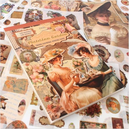 Victorian Ephemera Book, 50 Sheets Vintage Stickers & Papers by Diuhofart
