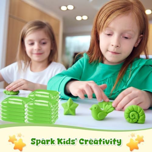 VioraWhite 40 Pcs 21 oz Air Dry Clay Bulk Modeling Clay,Green - Image 5