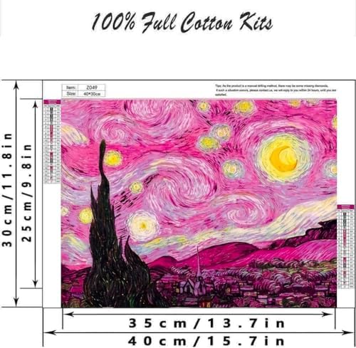 TCDZMYGS Stamped Cross Stitch Kits for Beginners-Starry Sky,12x16in - Image 3