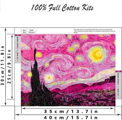 TCDZMYGS Stamped Cross Stitch Kits for Beginners-Starry Sky,12x16in - Image 3