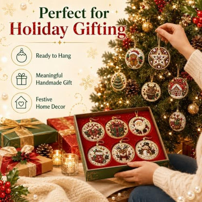 6 Pcs Christmas Pearl Diamond Art Ornament Kit for Adults (A1pc) - Image 2