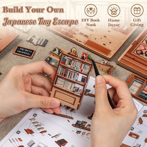 CUTEBEE Book Nook Kit - Japanese Kyoto Bookshop for Adults - Image 6