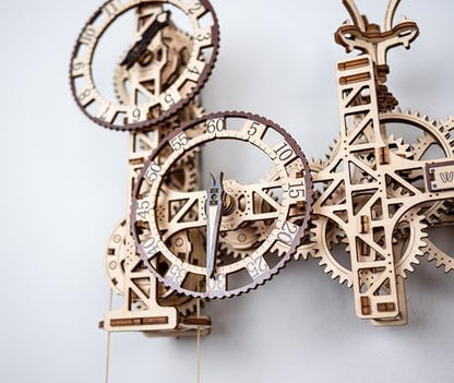 WOODEN.CITY Steampunk Wall Clock Kit – 3D Wooden Puzzle for Adults, Mechanical DIY Clock Model, Working Wall Art (257 Pieces) Made in EU - Image 2