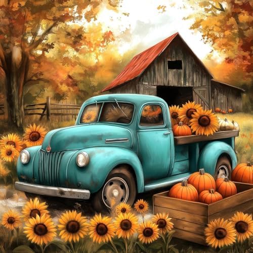 AIBOERL Paint by Numbers Kit for Adults Beginner,Fall Truck, 12X16In by AIBOERL