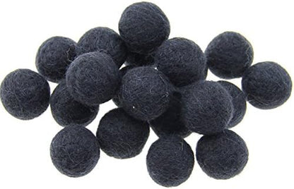 Zasy 30mm Needle Wool Felt Balls Foam Filled Wool Felt Pom Pom Home Decor DIY (Black) by Zasy