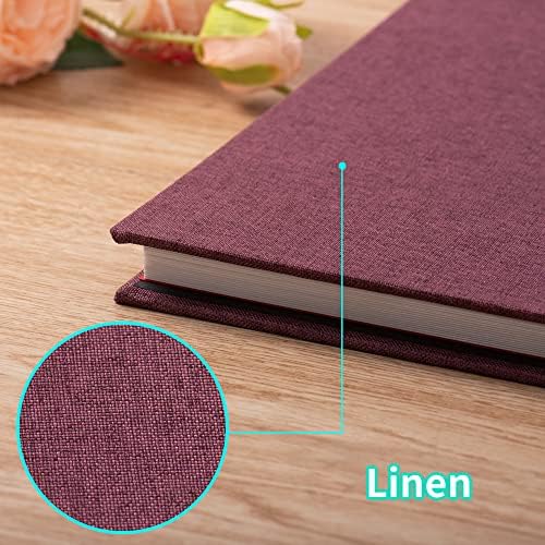 Large Photo Album Self Adhesive 4x6 8x10 10x12 13"x12.8" Magnetic Scrapbook Album 12.6"x11" Inch 60 Sticky Pages Linen Cover DIY Photo Album with A Metallic Pen and DIY Stickers(Purple) - Image 5