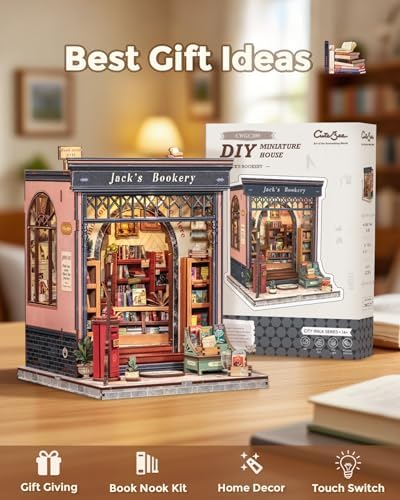 CUTEBEE Book Nook Kit, DIY Miniature House Dollhouse Kit for Adults - Image 5