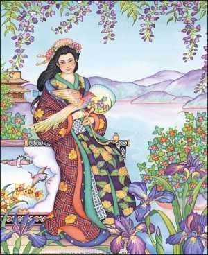 DSC Asian Woman I Paper Tole 3D Decoupage Craft Kit Size 8x10 inches K8-3897 by DSC
