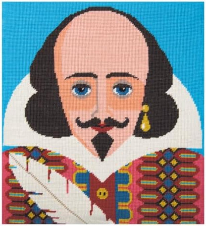 HM NABAVIAN Appletons Wool Needlepoint Kit – Portraits Range - William Shakespeare Designed by Emily Peacock by HMNabavian