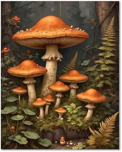 Mushroom Paint by Number for Adults, Paint by Numbers Kit for Adults 16x20 by Unknown
