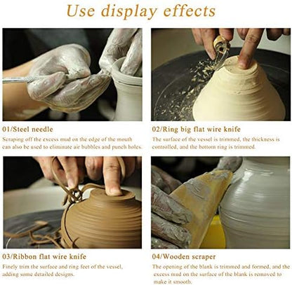 8 Pieces Pottery Tools, Clay Tools, Cay Sculpting Tool - Image 4