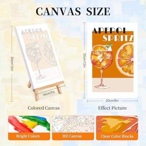 Okarina 4 Pack Paint by Numbers Kit for Adults with Frame, Retro Cocktail - Image 2