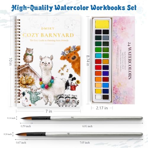 Watercolor Workbook 8 Pack,Water Colors Paint Adult Set for Beginner with Step by Step,Relaxing & Easy to Paint Water Coloring Book with 24 Colors,Perfect for Gifting to Creativity & Joy for Adults - Image 3