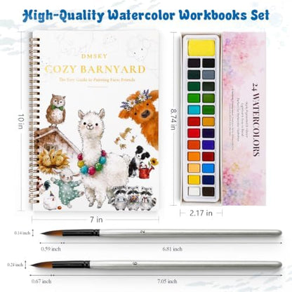 Watercolor Workbook 8 Pack,Water Colors Paint Adult Set for Beginner with Step by Step,Relaxing & Easy to Paint Water Coloring Book with 24 Colors,Perfect for Gifting to Creativity & Joy for Adults - Image 3