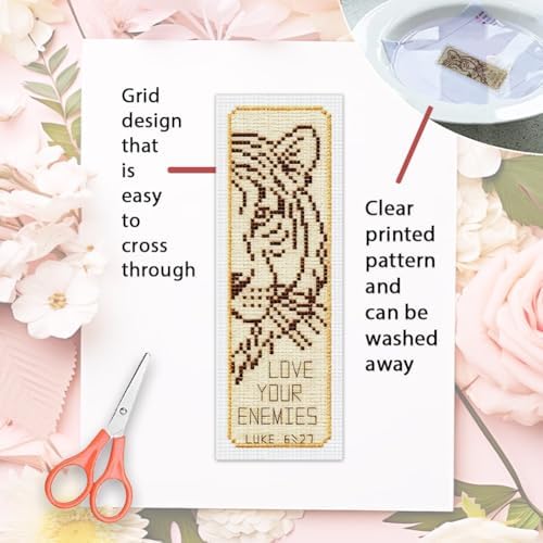 ORIGACH 6 Set Animals & Scripture Verse Cross Stitch Bookmark Kit - Image 3
