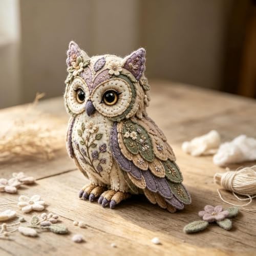 Woodland Friends DIY Felt Patchwork Kit, Pastoral Wild Creatures Handicraft Activity, Textile Hobby, DIY Fabric Animal, Unique Roseate Doll Ornament by Unknown