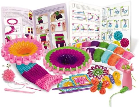 4M Knitting & Crochet Kit for Kids Ages 8-12 – Learn to Knit with French Knitting Reel, Crochet Hooks, Yarn, Scarf & Handbag Projects, Beginner Craft Set for Girls and Boys, STEM Arts & Crafts Gift - Image 2