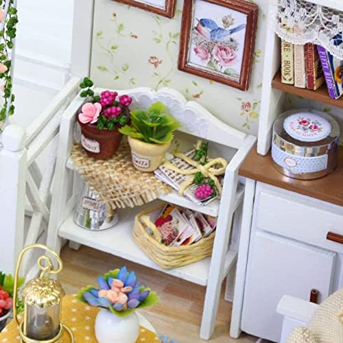 CUTEROOM DIY Miniature House Kit - Mini Craft Rooms for Adults with LED Lights, Realistic Mini Dollhouse Kit Building Model Kit, Creative Home Decor Gift- Kitten Diary - Image 4
