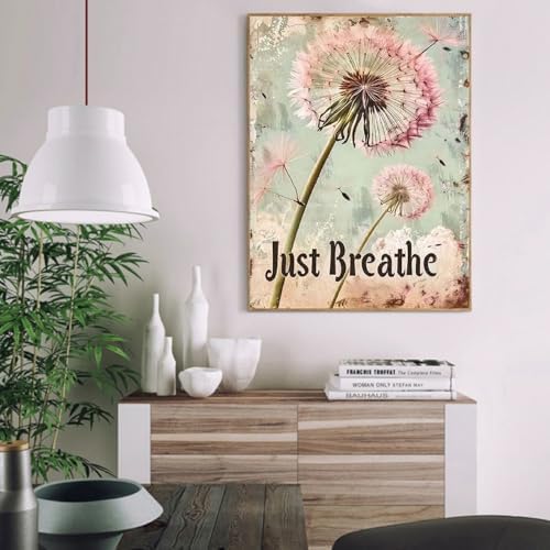 pchmcu Dandelion Paint by Numbers Kits for Adults,Just Breathe Paint by Number for Adults Beginner, Paint by Numbers Kits on Canvas Without Frame for Home Wall Decor 16x20inch - Image 2