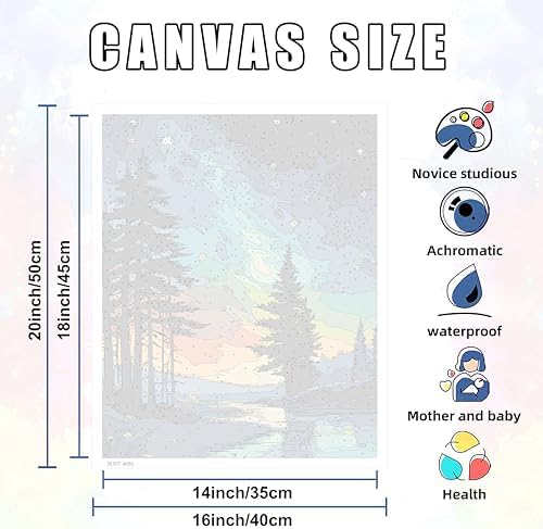 Ycydilirab 2 Pack Paint by Number Adult (with Gifts Box)-Aurora Adult Paint by Number Kits on Canvas,Gifts Home Decor(16x20in) - Image 7