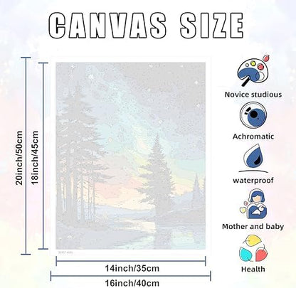 Ycydilirab 2 Pack Paint by Number Adult (with Gifts Box)-Aurora Adult Paint by Number Kits on Canvas,Gifts Home Decor(16x20in) - Image 7