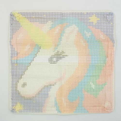 Howie's Latch Hook Kits, DIY Rainbow Unicorn Latch Hook Pillow Kit for Adults Crochet Yarn Kits, Color Preprinted Pattern Embroidery Sofa Cushion Cover (Rainbow Unicorn, 16.93 x 16.93 inch) - Image 4