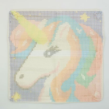 Howie's Latch Hook Kits, DIY Rainbow Unicorn Latch Hook Pillow Kit for Adults Crochet Yarn Kits, Color Preprinted Pattern Embroidery Sofa Cushion Cover (Rainbow Unicorn, 16.93 x 16.93 inch) - Image 4