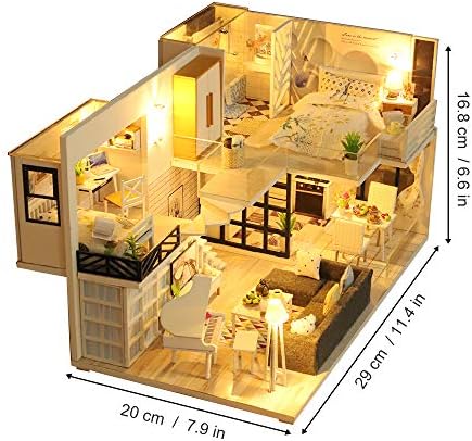 GuDoQi DIY Miniature Dollhouse Kit with Furniture, Tiny House kit 1:24 Scale, Need to Assemble Around 30 Hours, Great Handmade Crafts Gift for Birthday, Christmas, Life House(No Dust Cover) - Image 2