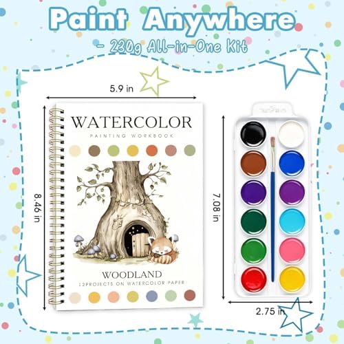 Animal Watercolor Workbook,Water Coloring Book with Designs on Premium Paper,12 Beginner Friendly Sketched Illustrations,Perfect for Gifting to Spark Creativity & Joy for Adults - Image 2